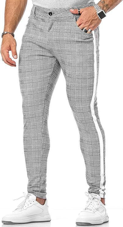 Men's Summer Thin 3D Printed Slim Fit Suit Pants