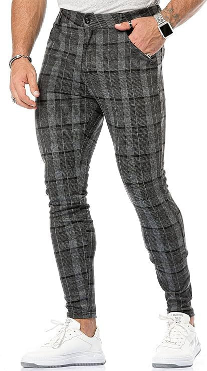 Men's Summer Thin 3D Printed Slim Fit Suit Pants