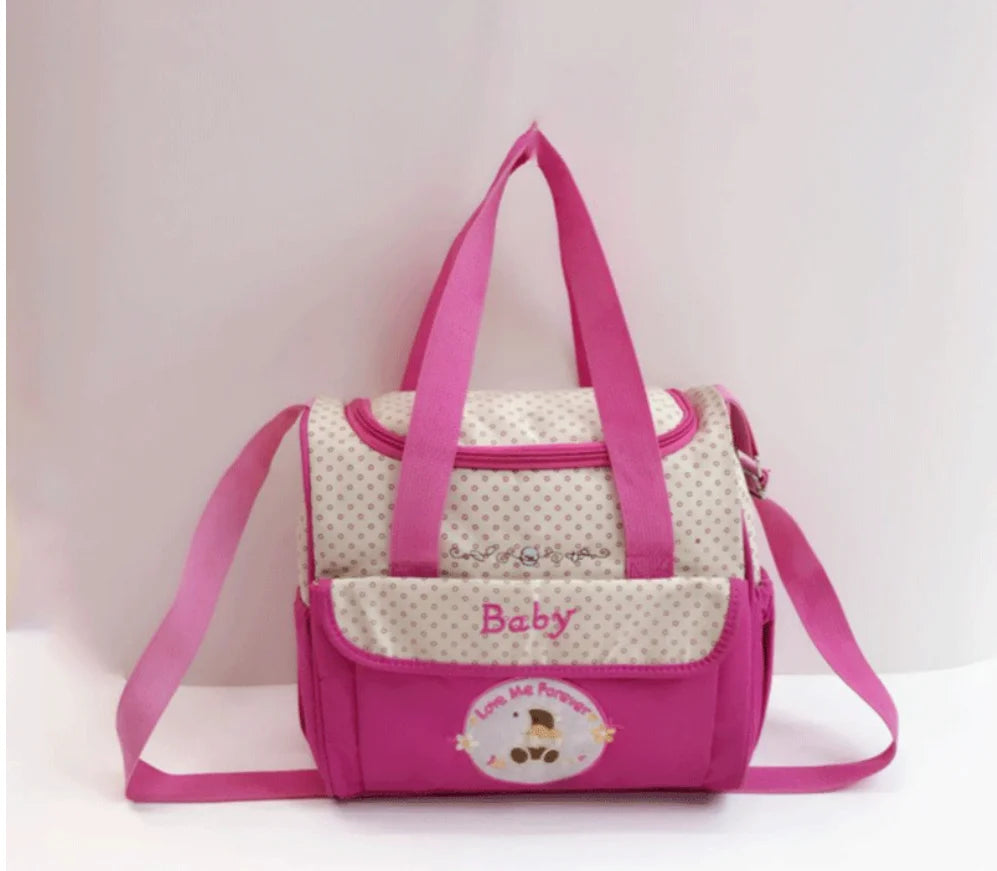 Water-repellent mother and baby bag, multifunctional small mommy bag, Huayao bear embroidered maternity bag, travel bag