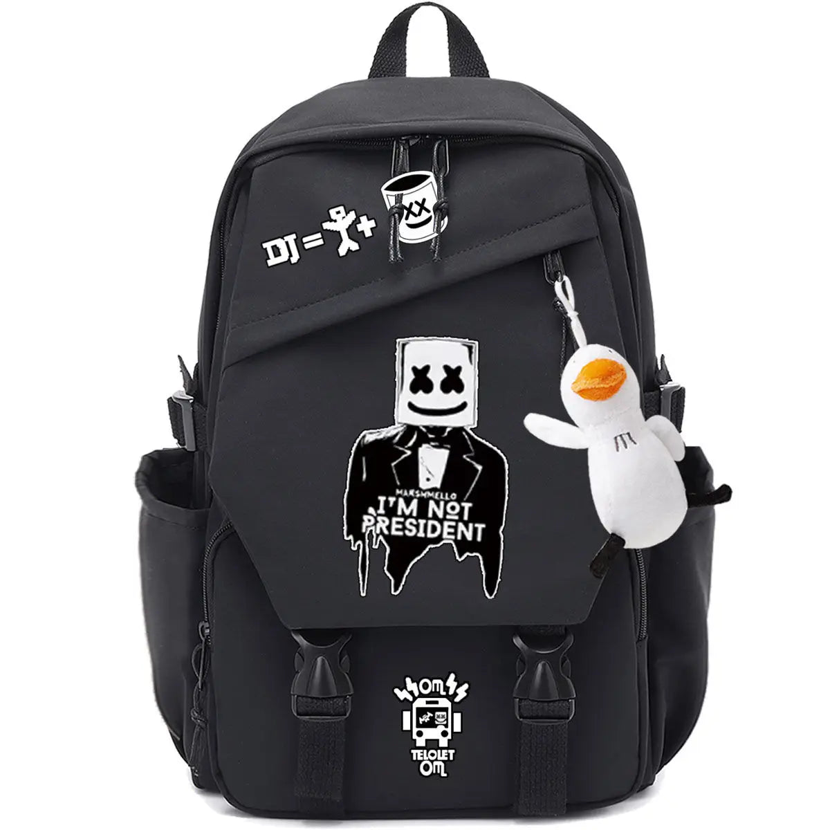 Unisex Marshmallow School Bag Portable Backpack for Business Trips Student Travel Gear   Send the pendant