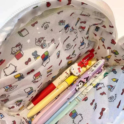 New Hello Kitty Plush Bag Anime Sanrio KT Cosmetic Storage Bags Cartoon Kawaii Pachacco Pencil Case Girl Birthday Gifts