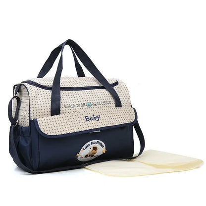 Water-repellent mother and baby bag, multifunctional small mommy bag, Huayao bear embroidered maternity bag, travel bag