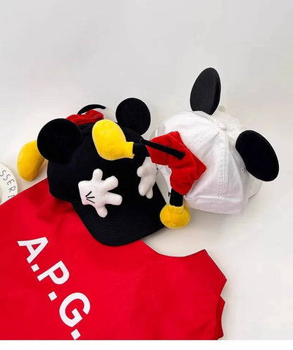 Cute Baseball Cap Cartoon Design Parody Mickey Cute Creative Big Ear Design Duck Tongue Hat Fashionable and Versatile