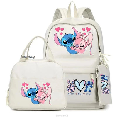3Pcs/Set Lilo And Stitch Backpacks Lunch Bag Pencil Bag Teen Women Men School Students Backpack Cartoon School Bag Mochila