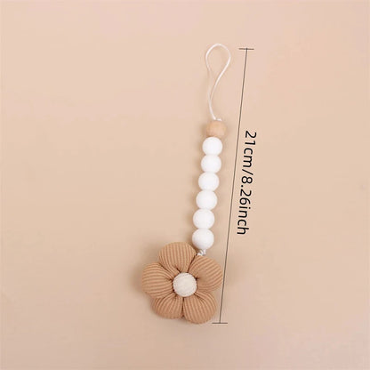 Cute Baby Silicone Flower Pacifier Chain Newborn Baby Accessories Pacifier Clip Pacifier Chain Teether Loss Prevention Chain