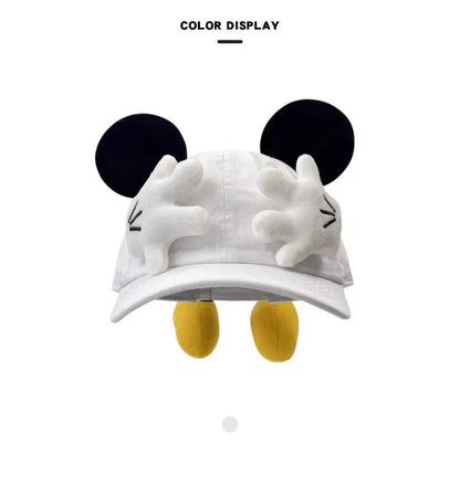 Cute Baseball Cap Cartoon Design Parody Mickey Cute Creative Big Ear Design Duck Tongue Hat Fashionable and Versatile