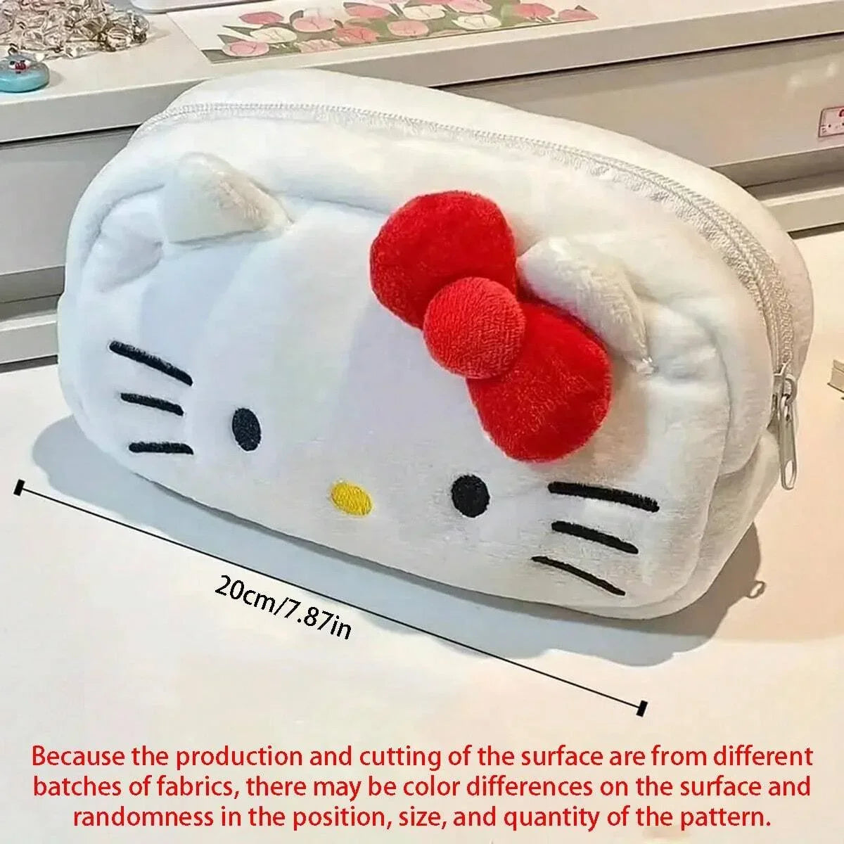 New Hello Kitty Plush Bag Anime Sanrio KT Cosmetic Storage Bags Cartoon Kawaii Pachacco Pencil Case Girl Birthday Gifts