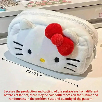 New Hello Kitty Plush Bag Anime Sanrio KT Cosmetic Storage Bags Cartoon Kawaii Pachacco Pencil Case Girl Birthday Gifts