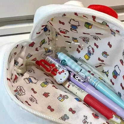 New Hello Kitty Plush Bag Anime Sanrio KT Cosmetic Storage Bags Cartoon Kawaii Pachacco Pencil Case Girl Birthday Gifts
