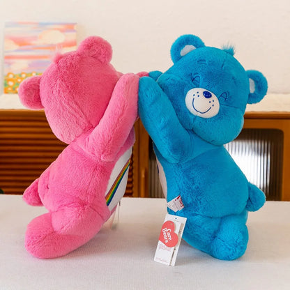 Genuine 50/70cm Carebear Plush Toy Pillow Rainbow Bear Lying Down Bear Doll Children's Doll Birthday Gift