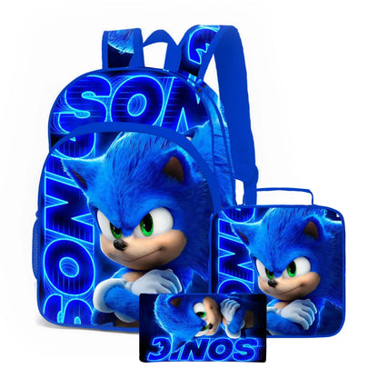 SONIC Sonic Bags for Primary and Secondary School Students and Children's Cartoon School Bag Mochila Ports Backpack Lightening