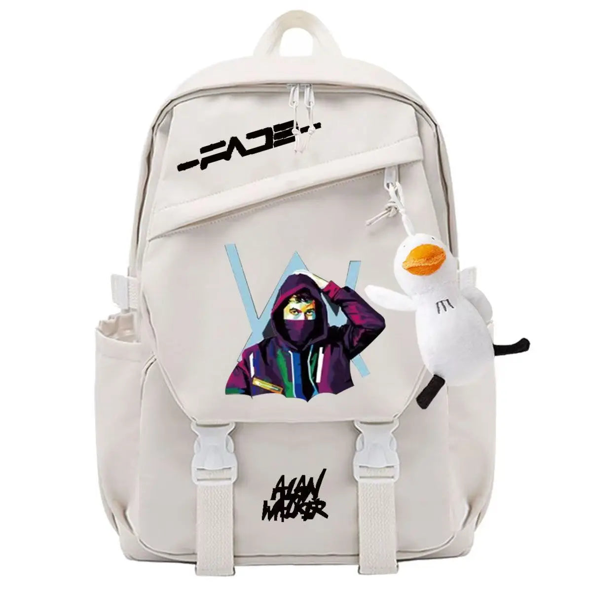 Unisex Marshmallow School Bag Portable Backpack for Business Trips Student Travel Gear   Send the pendant
