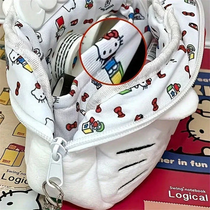 New Hello Kitty Plush Bag Anime Sanrio KT Cosmetic Storage Bags Cartoon Kawaii Pachacco Pencil Case Girl Birthday Gifts