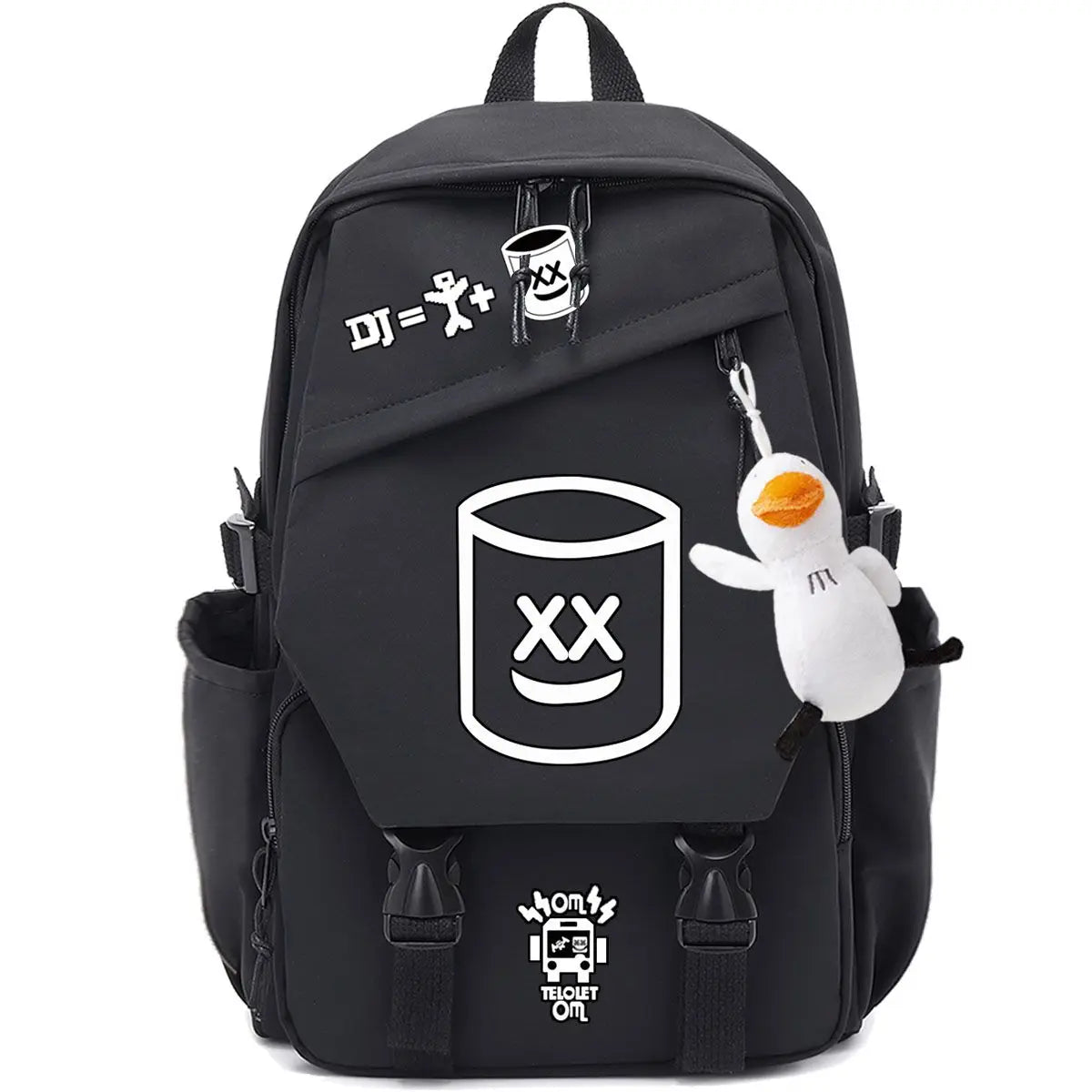Unisex Marshmallow School Bag Portable Backpack for Business Trips Student Travel Gear   Send the pendant