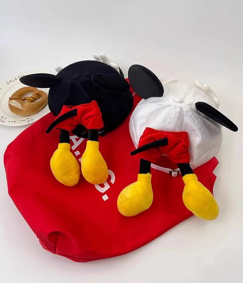 Cute Baseball Cap Cartoon Design Parody Mickey Cute Creative Big Ear Design Duck Tongue Hat Fashionable and Versatile