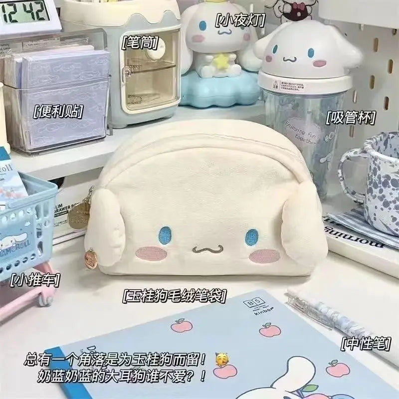 Hello Kitty Cute Plush Cat Pen Pencil Bag Case Cosmetic & Makeup Pouch Coin Purse Wallet Bags Stationery Storage School Supplies