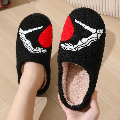 Autumn Winter Halloween Slippers Women Indoor Home Non Slip Warm Cotton Slippers Woman Lightweight Soft Plush Slides Plus Size