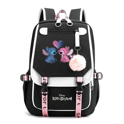 Cute Lilo & Stitch Mochila Feminina Backpack Usb Charging School Bags Teenage Girls Boys Laptop Back Pack Women Travel Bagpacks
