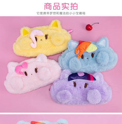 My Little Pony Plush Pencil Case Girls Makeup Bag Portable Coin Purse Cute Stationery Organizer