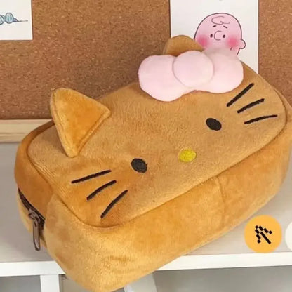 New Hello Kitty Plush Bag Anime Sanrio KT Cosmetic Storage Bags Cartoon Kawaii Pachacco Pencil Case Girl Birthday Gifts