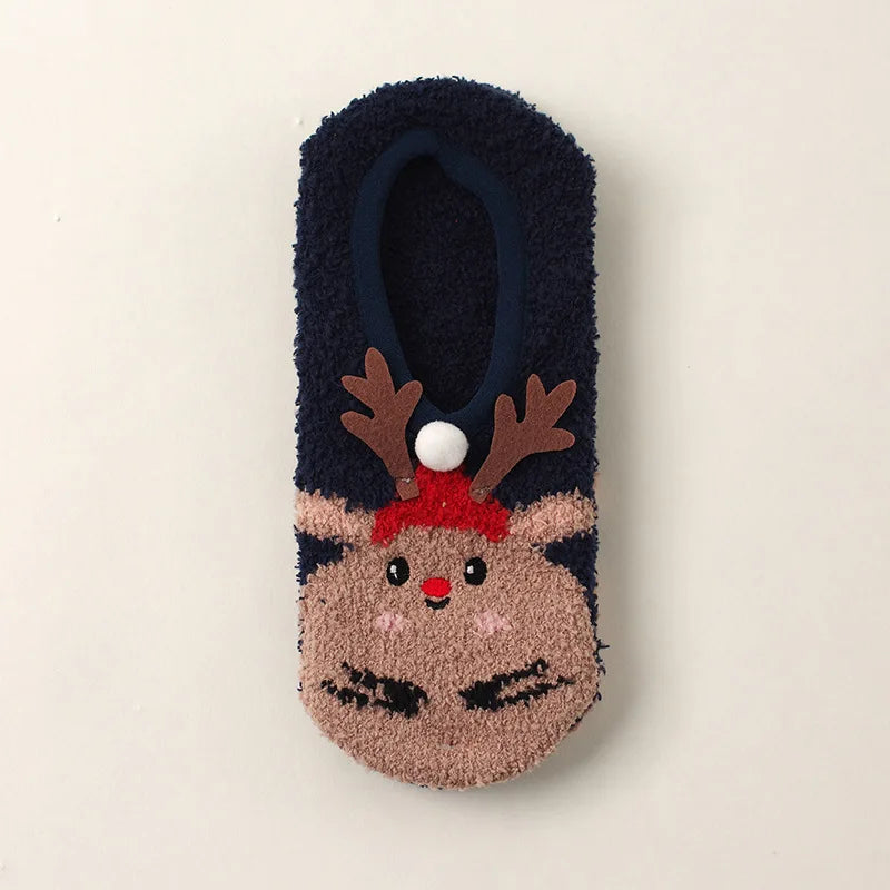 Fall/Winter Floor Socks Warm Non-slip Stockings Indoor Yoga Socks Low Calf Slipper Women Cute Hedgehog Home Hosiery Xmas Gifts
