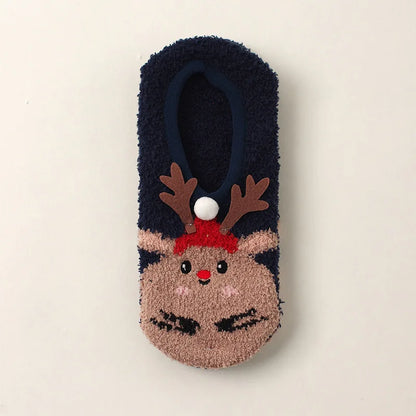 Fall/Winter Floor Socks Warm Non-slip Stockings Indoor Yoga Socks Low Calf Slipper Women Cute Hedgehog Home Hosiery Xmas Gifts