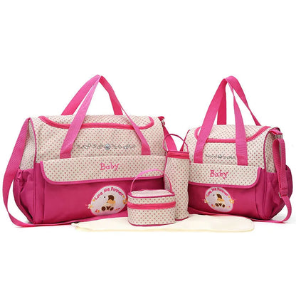 Water-repellent mother and baby bag, multifunctional small mommy bag, Huayao bear embroidered maternity bag, travel bag