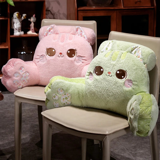 Cartoon soft Animal Cat Plush Backrest Sofa Cushion Stuffed Triangle Pillow On The Bed Gifts