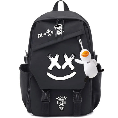 Unisex Marshmallow School Bag Portable Backpack for Business Trips Student Travel Gear   Send the pendant