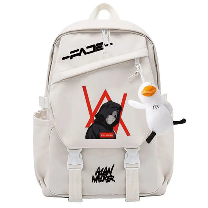 Unisex Marshmallow School Bag Portable Backpack for Business Trips Student Travel Gear   Send the pendant