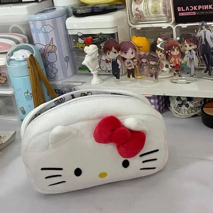 Hello Kitty Cute Plush Cat Pen Pencil Bag Case Cosmetic & Makeup Pouch Coin Purse Wallet Bags Stationery Storage School Supplies