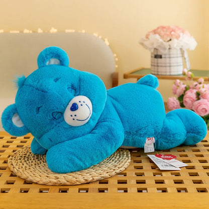 Genuine 50/70cm Carebear Plush Toy Pillow Rainbow Bear Lying Down Bear Doll Children's Doll Birthday Gift