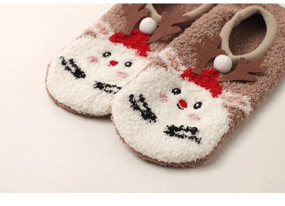 Fall/Winter Floor Socks Warm Non-slip Stockings Indoor Yoga Socks Low Calf Slipper Women Cute Hedgehog Home Hosiery Xmas Gifts