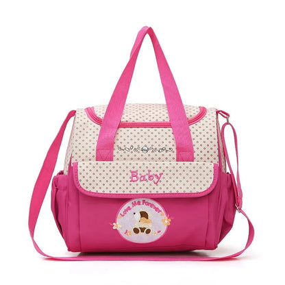 Water-repellent mother and baby bag, multifunctional small mommy bag, Huayao bear embroidered maternity bag, travel bag