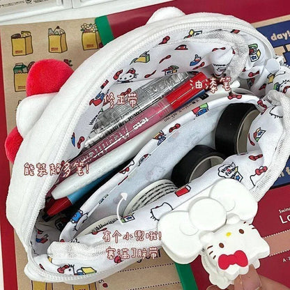 New Hello Kitty Plush Bag Anime Sanrio KT Cosmetic Storage Bags Cartoon Kawaii Pachacco Pencil Case Girl Birthday Gifts