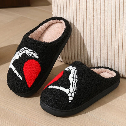 Autumn Winter Halloween Slippers Women Indoor Home Non Slip Warm Cotton Slippers Woman Lightweight Soft Plush Slides Plus Size