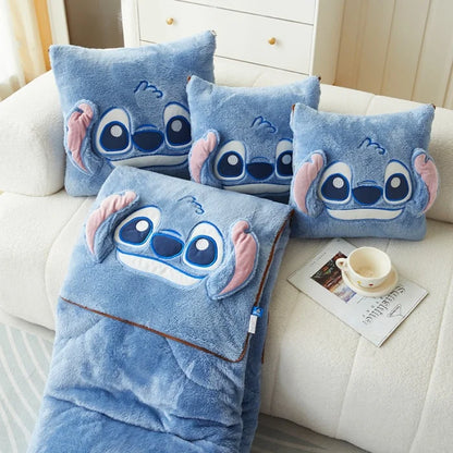Stitch Blanket Winter Embroidered Pillow Blanket 2-In-1 Sofa Office Nap Blanket Living Room Child Bedroom Blanket Gifts