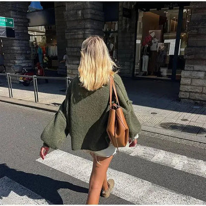 New Fall/winter Women's Sweater Solid Color Semi-turtleneck Casual Commuter Style Knit Pullover Loose Sweater Simple All-match