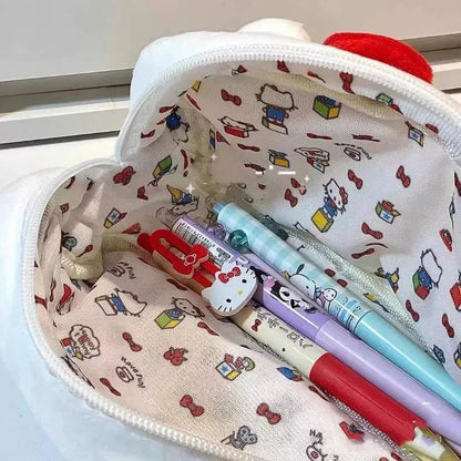 New Hello Kitty Plush Bag Anime Sanrio KT Cosmetic Storage Bags Cartoon Kawaii Pachacco Pencil Case Girl Birthday Gifts