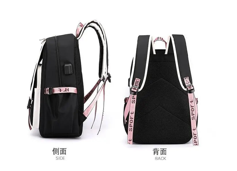 Cute Lilo & Stitch Mochila Feminina Backpack Usb Charging School Bags Teenage Girls Boys Laptop Back Pack Women Travel Bagpacks