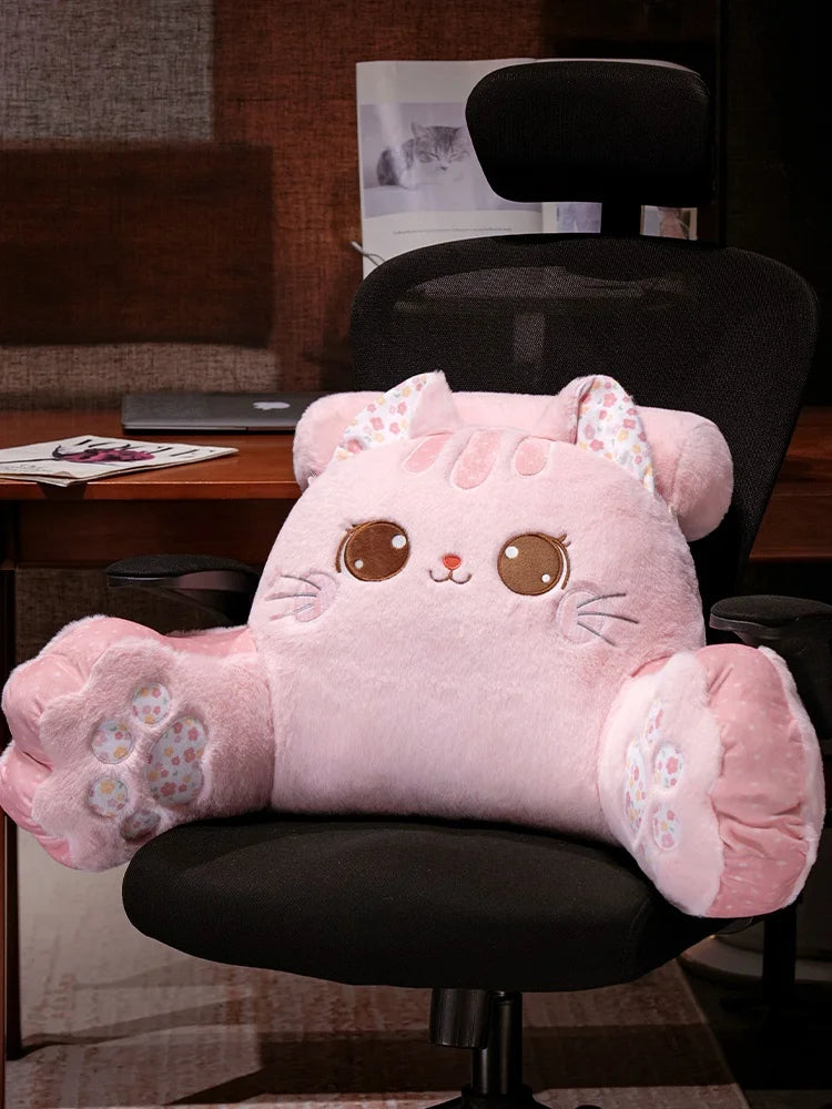 Cartoon soft Animal Cat Plush Backrest Sofa Cushion Stuffed Triangle Pillow On The Bed Gifts