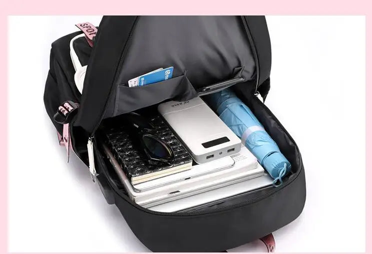 Cute Lilo & Stitch Mochila Feminina Backpack Usb Charging School Bags Teenage Girls Boys Laptop Back Pack Women Travel Bagpacks