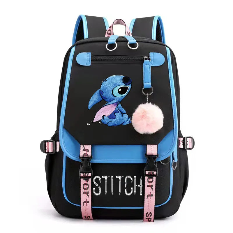 Cute Lilo & Stitch Mochila Feminina Backpack Usb Charging School Bags Teenage Girls Boys Laptop Back Pack Women Travel Bagpacks