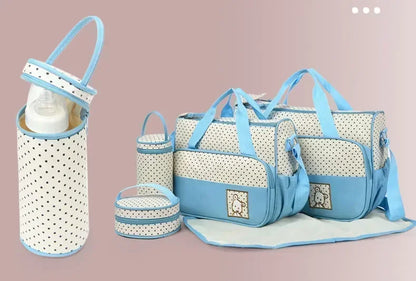 5pcs/set Large Capacity Baby Bag for Mom Travel Stroller Organizer Baby Diaper Bag Mummy Maternity Newborn Accessories Bag