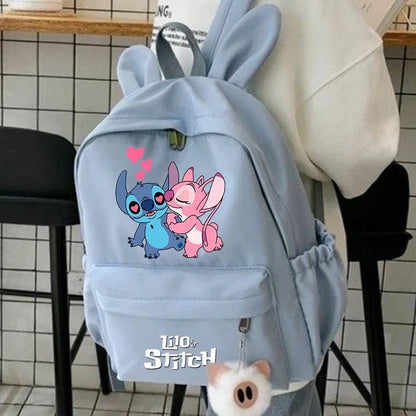Cute Lilo Stitch Backpack for Girl Boy Student Teenager Rucksack Women Casual School Bags Travel Rabbit Ears Mochila