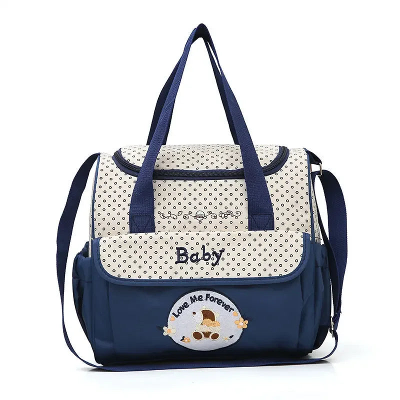 Water-repellent mother and baby bag, multifunctional small mommy bag, Huayao bear embroidered maternity bag, travel bag