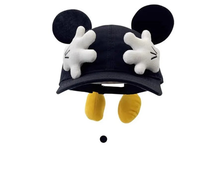 Cute Baseball Cap Cartoon Design Parody Mickey Cute Creative Big Ear Design Duck Tongue Hat Fashionable and Versatile