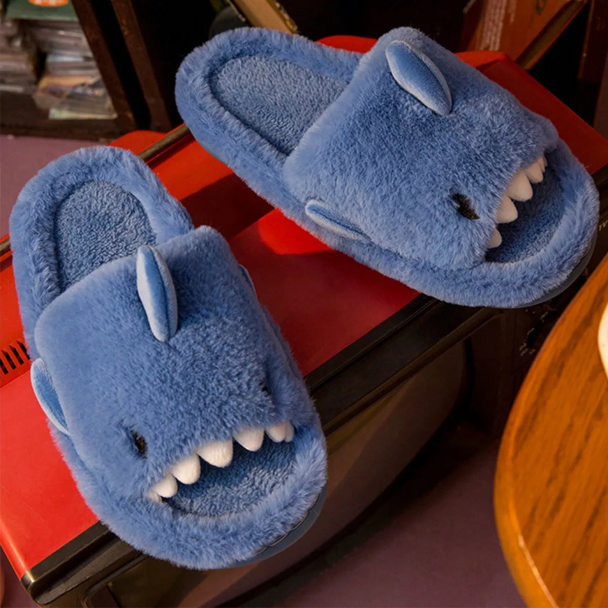 Men's Home Cotton Slippers Are Soft, Comfortable and Warm Indoor Fun Cartoon One Word Cotton Slippers