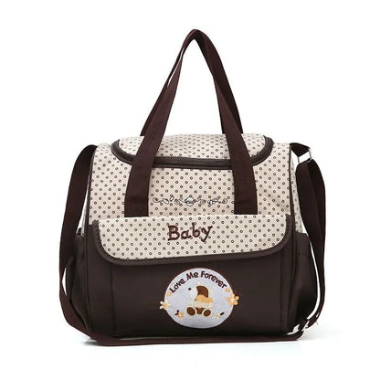 Water-repellent mother and baby bag, multifunctional small mommy bag, Huayao bear embroidered maternity bag, travel bag