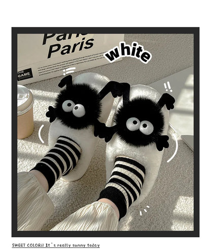 New Funny Slippers Women Plush Shoes Soft Bottom Home Cotton Shoes Woman Flip Flops Cute Cartoon Girls Furry Slippers